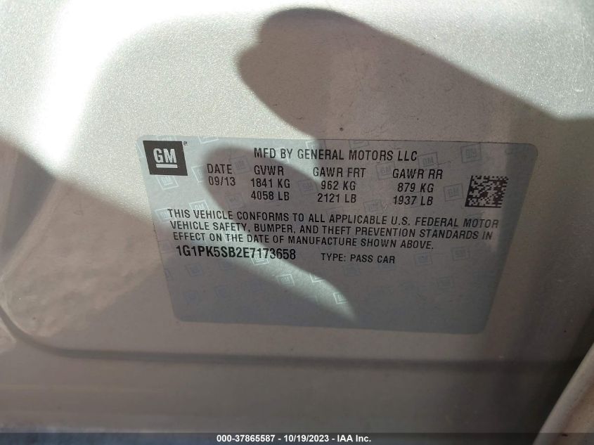 2014 CHEVROLET CRUZE - 1G1PK5FB2E7173658