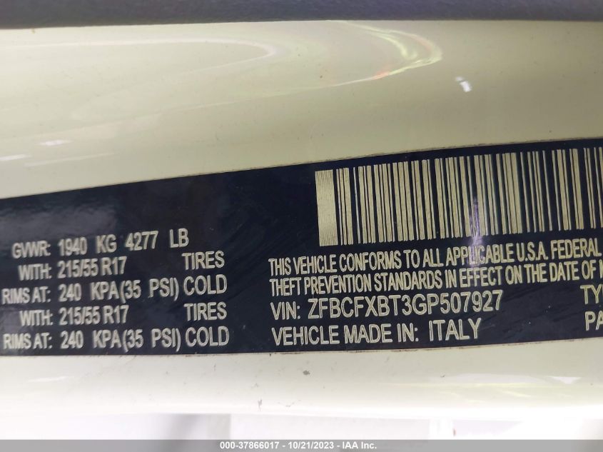 2016 FIAT 500X EASY - ZFBCFXBT3GP507927