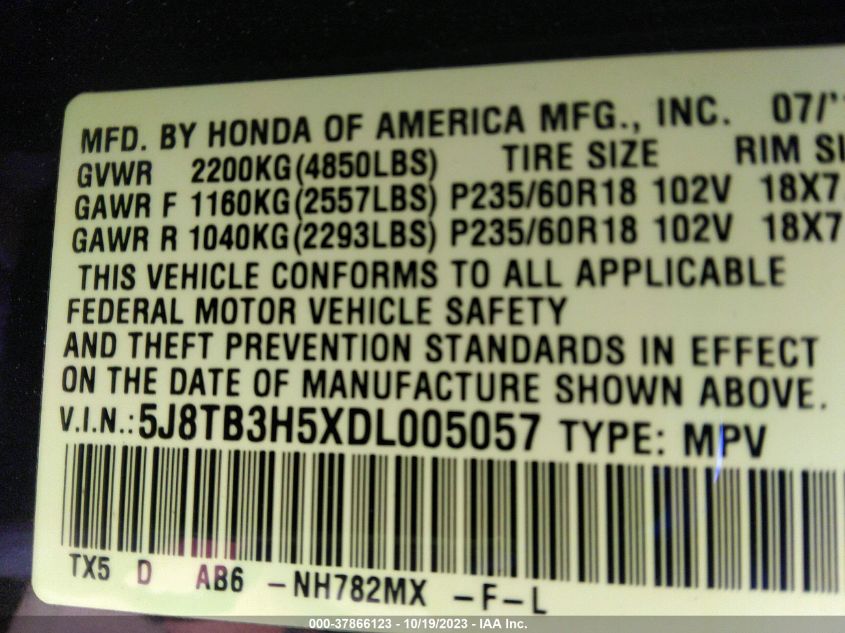 2013 ACURA RDX TECHNOLOGY - 5J8TB3H5XDL005057