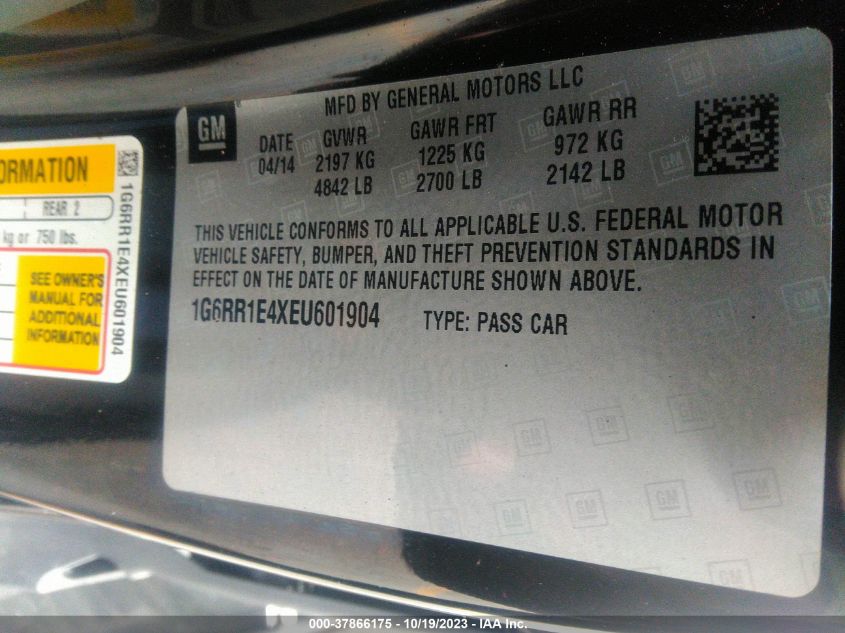 2014 CADILLAC ELR STANDARD 1G6RR1E4XEU601904