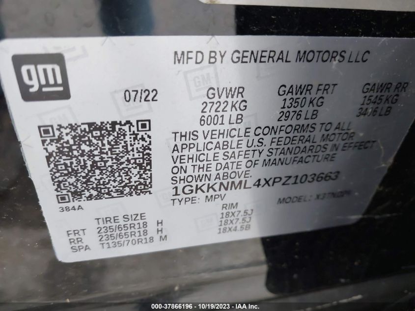 1GKKNML4XPZ103663 GMC Acadia SLT 9