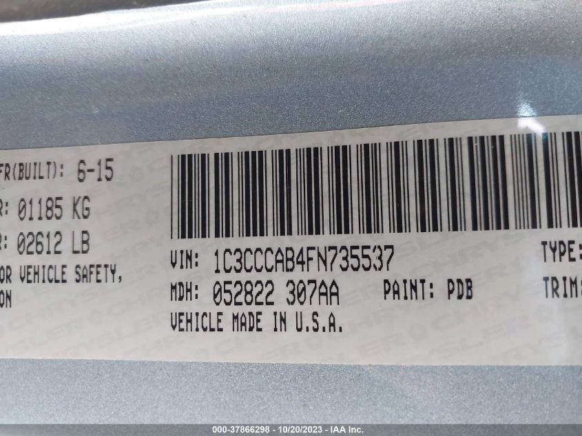 2015 CHRYSLER 200 LIMITED - 1C3CCCAB4FN735537