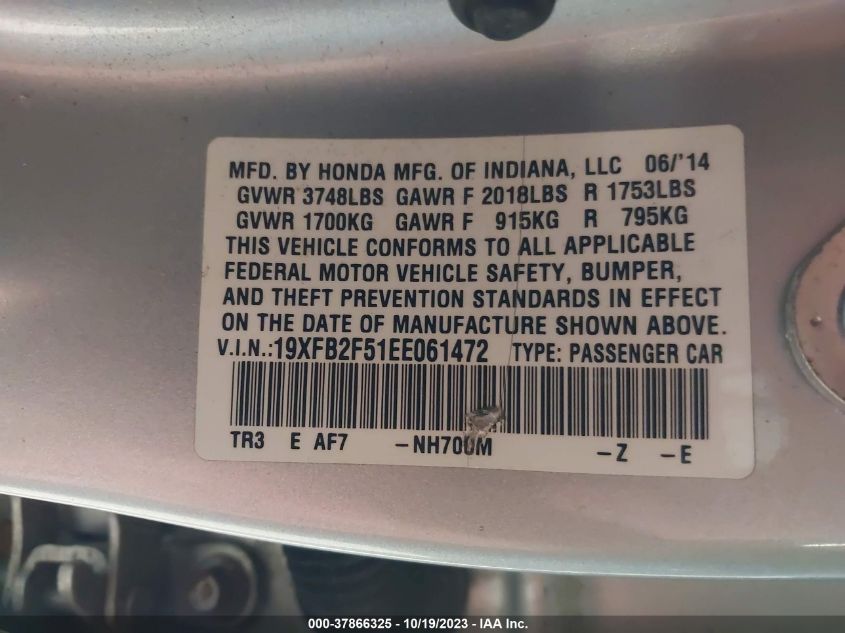 2014 HONDA CIVIC SEDAN LX - 19XFB2F51EE061472