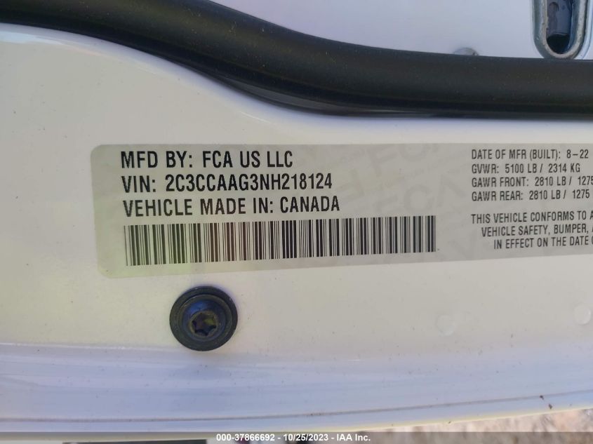 2022 CHRYSLER 300 TOURING - 2C3CCAAG3NH218124