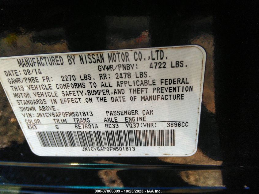 2015 INFINITI Q40 JN1CV6AP0FM501813