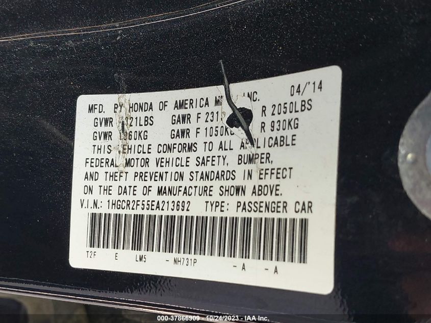 2014 HONDA ACCORD SEDAN SPORT - 1HGCR2F55EA213692