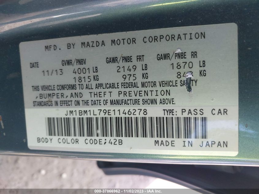 2014 MAZDA MAZDA3 I TOURING - JM1BM1L79E1146278