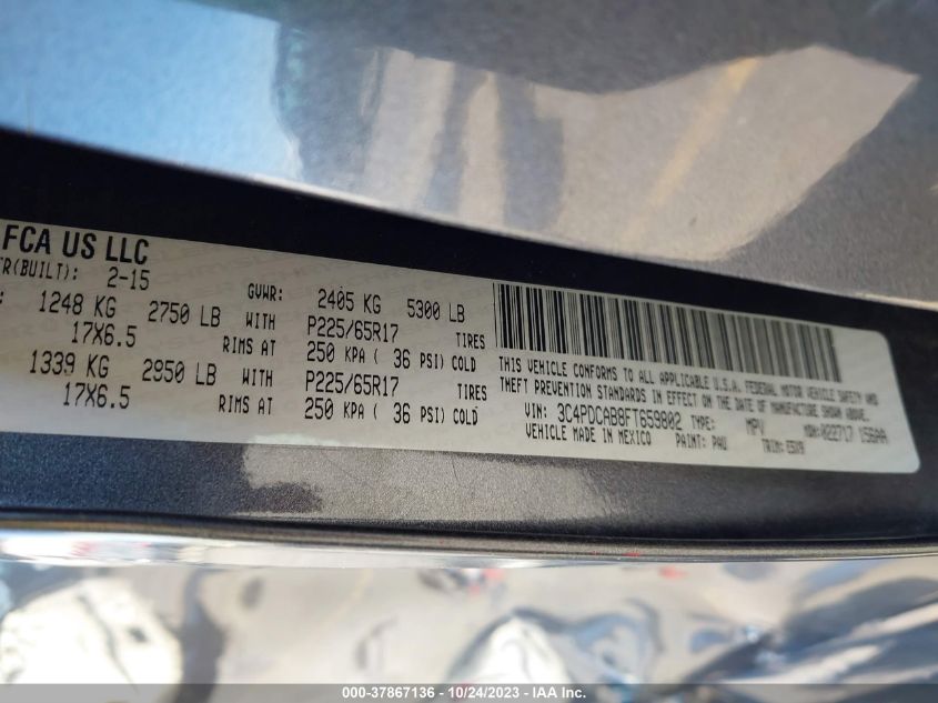 2015 DODGE JOURNEY AMERICAN VALUE PKG - 3C4PDCAB8FT659802