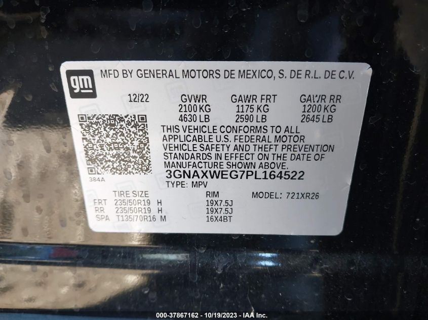 2023 CHEVROLET EQUINOX RS - 3GNAXWEG7PL164522