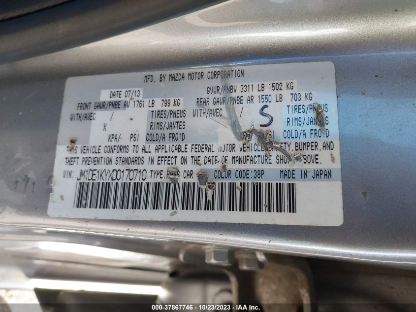 2013 MAZDA MAZDA2 SPORT - JM1DE1KYXD0170710