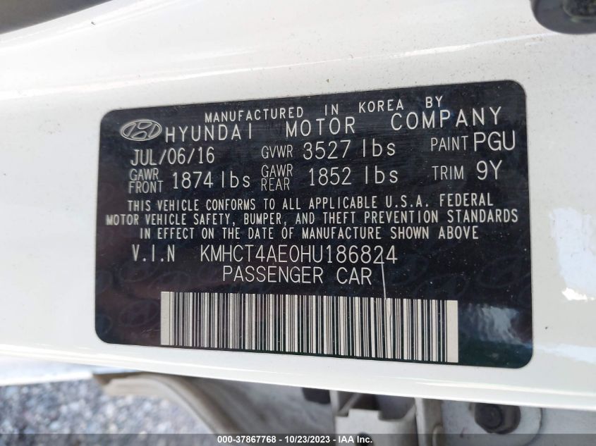 2017 HYUNDAI ACCENT SE - KMHCT4AE0HU186824