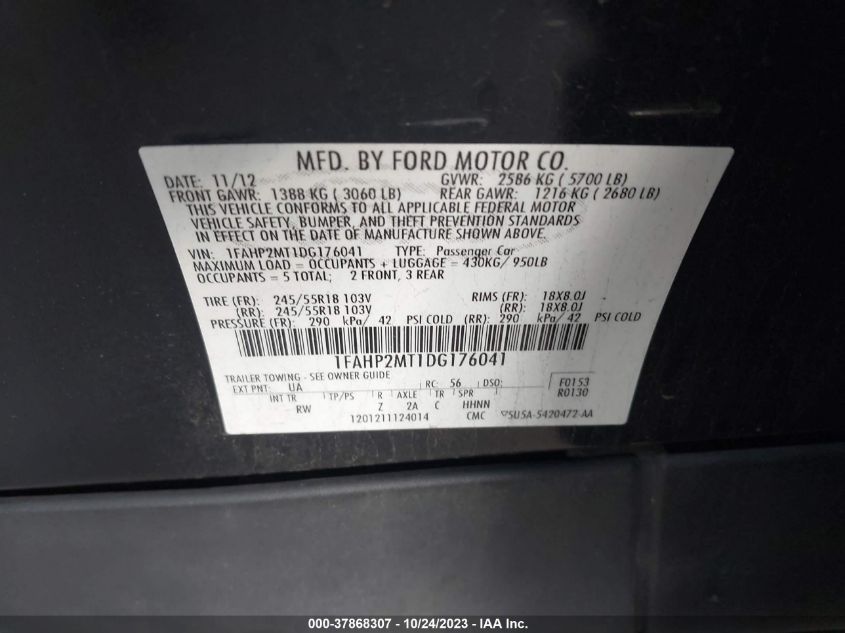 2013 FORD SEDAN POLICE INTERCEPTOR 1FAHP2MT1DG176041