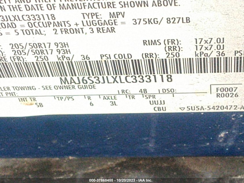 2020 FORD ECOSPORT SES - MAJ6S3JLXLC333118