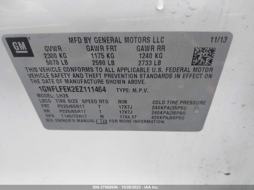 2014 CHEVROLET EQUINOX - 12345678912345678