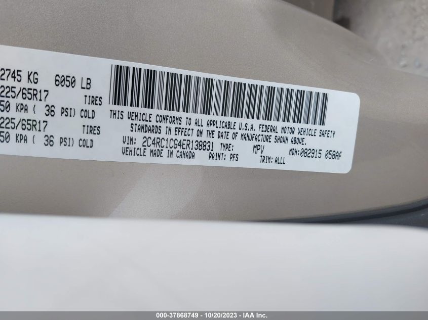 2014 CHRYSLER TOWN & COUNTRY TOURING-L - 2C4RC1CG4ER138831