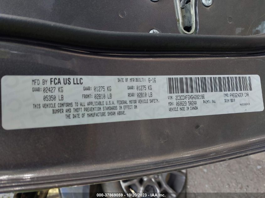2016 DODGE CHARGER SE - 2C3CDXFGXGH282186