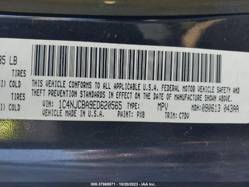 2014 JEEP COMPASS SPORT - 1C4NJCBA9ED620565
