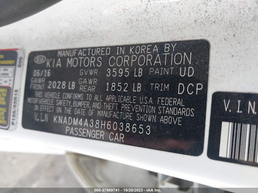 2017 KIA RIO LX - KNADM4A38H6038653