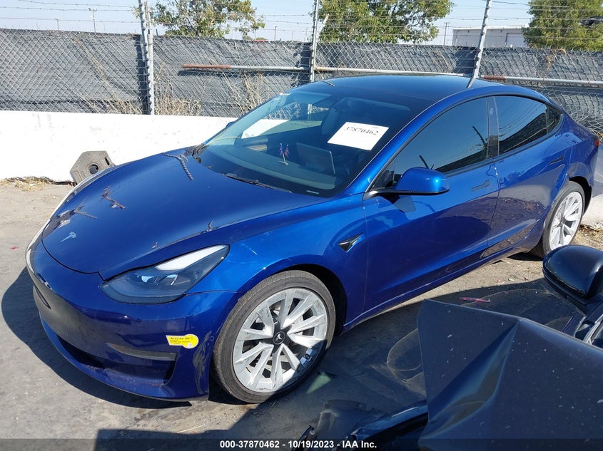 VIN 5YJ3E1EB1NF127735 2022 TESLA MODEL 3 LONG RANGE