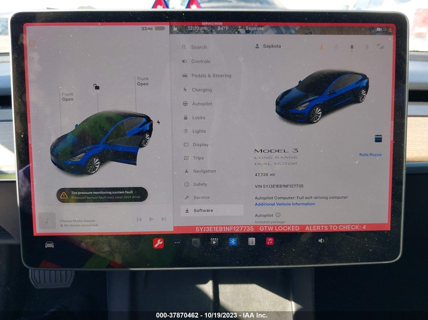 VIN 5YJ3E1EB1NF127735 2022 TESLA MODEL 3 LONG RANGE