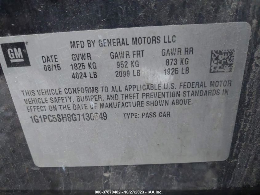 2016 CHEVROLET CRUZE LIMITED LS - 1G1PC5SH8G7136649
