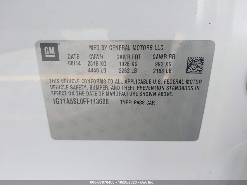 2015 CHEVROLET MALIBU LS - 1G11A5SL0FF113600