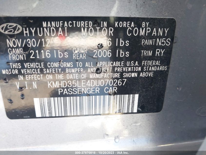 2013 HYUNDAI ELANTRA GT - KMHD35LE4DU070267