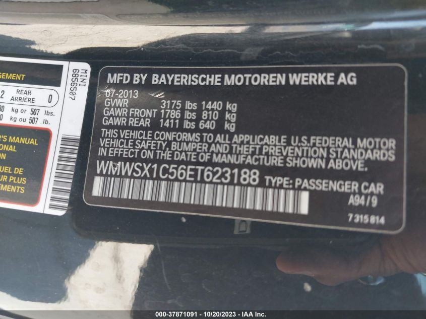 2014 MINI COOPER COUPE - WMWSX1C56ET623188
