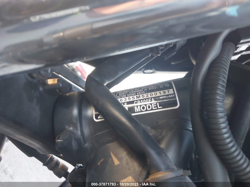 VIN MLHPC6355M5200197 2021 HONDA CB500 FA