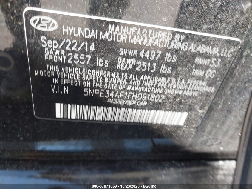 2015 HYUNDAI SONATA SPORT/LIMITED - 5NPE34AF1FH091802