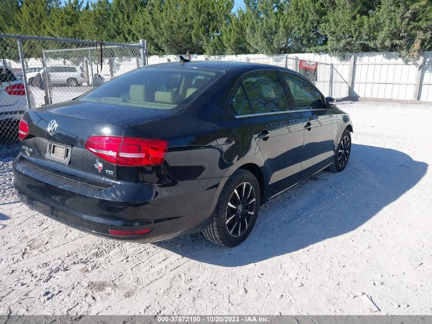 2015 VOLKSWAGEN JETTA SEDAN 2.0L TDI SE 3VWLA7AJ8FM272020