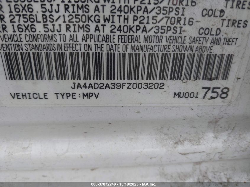 2015 MITSUBISHI OUTLANDER ES - JA4AD2A39FZ003202