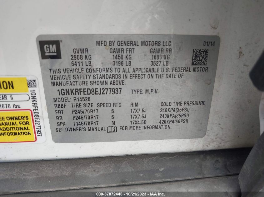 2014 CHEVROLET TRAVERSE LS - 1GNKRFED8EJ277937