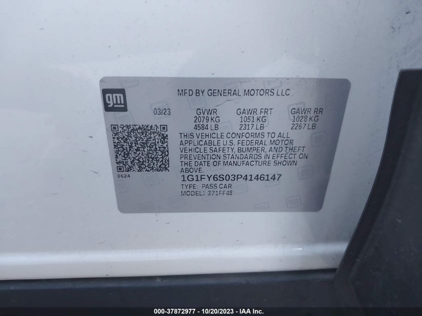 2023 CHEVROLET BOLT EUV LT 1G1FY6S03P4146147