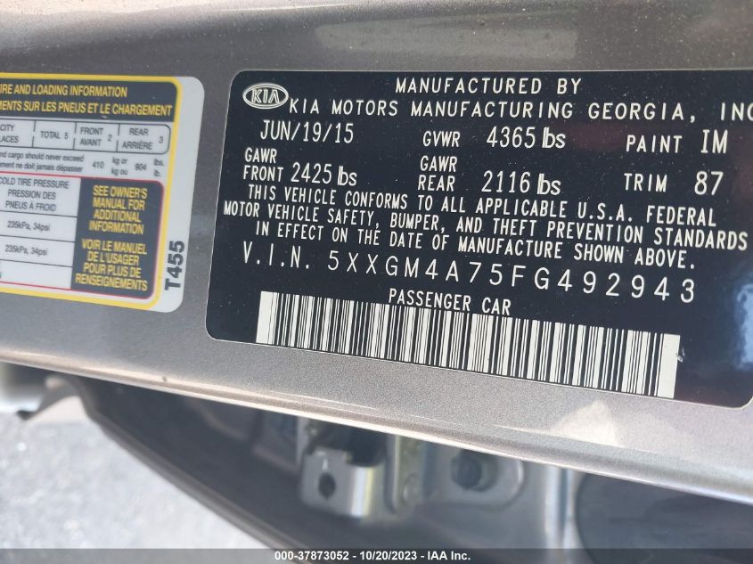 2015 KIA OPTIMA LX - 5XXGM4A75FG492943