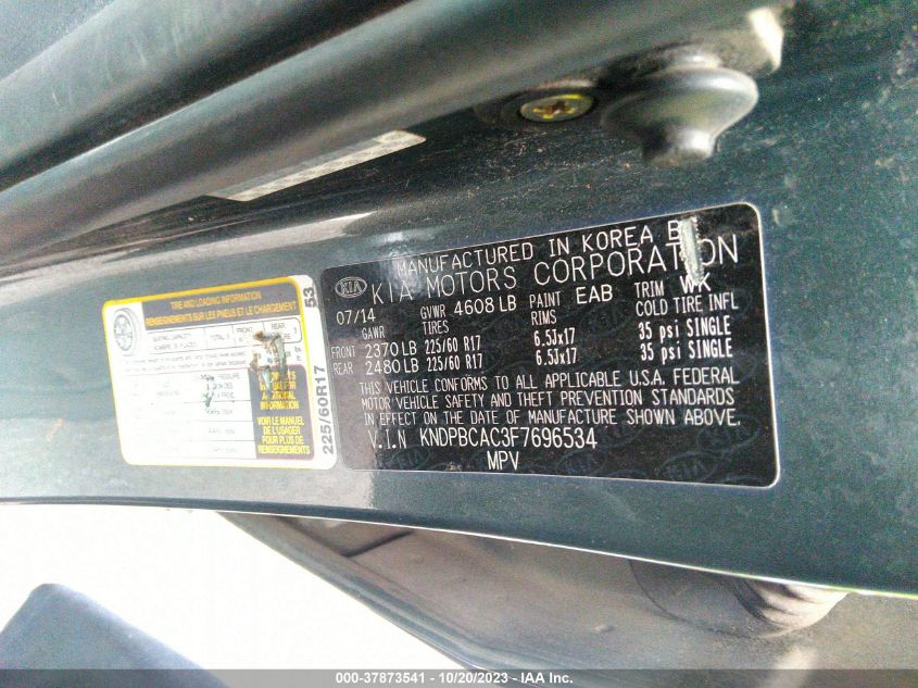 2015 KIA SPORTAGE LX - KNDPBCAC3F7696534