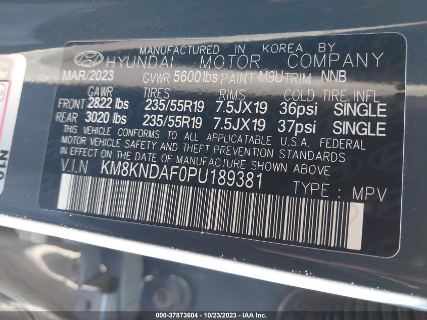 KM8KNDAF0PU189381 Hyundai Ioniq 5 SEL 9