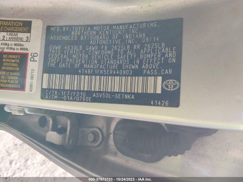 2014 TOYOTA CAMRY L/SE/LE/XLE - 4T4BF1FK5ER440903