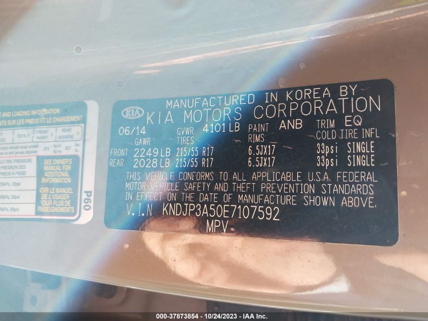 2014 KIA SOUL + - KNDJP3A50E7107592