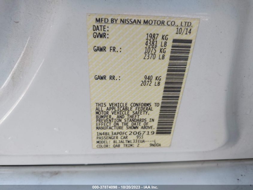 2015 NISSAN ALTIMA 3.5 SL - 1N4BL3AP0FC206719