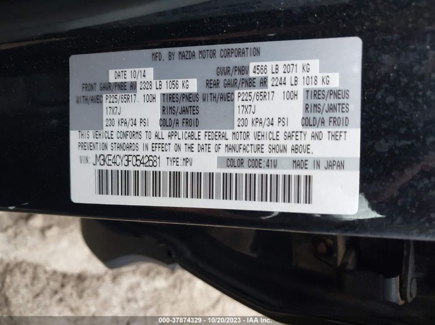 2015 MAZDA CX-5 TOURING - JM3KE4CY3F0542681