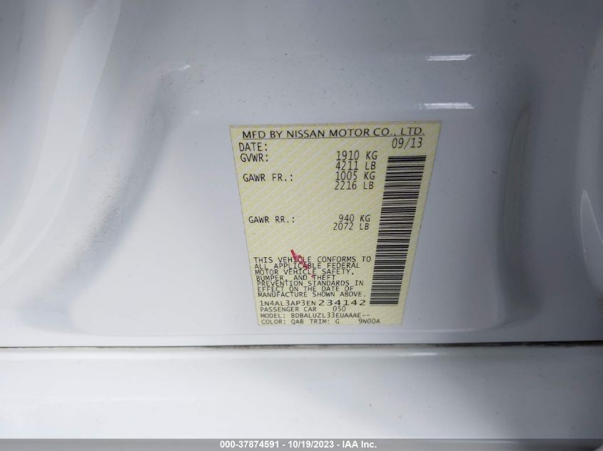 2014 NISSAN ALTIMA 2.5 SV - 1N4AL3AP3EN234142
