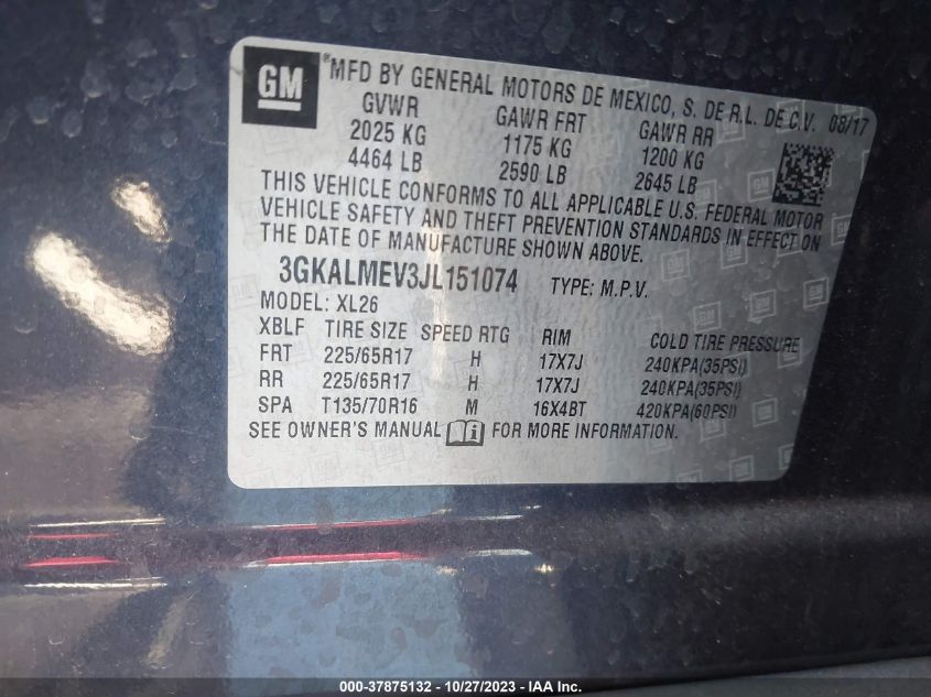 2018 GMC TERRAIN SLE - 3GKALMEV3JL151074