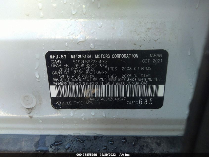 2022 MITSUBISHI OUTLANDER ES - JA4J3TA83NZ040247