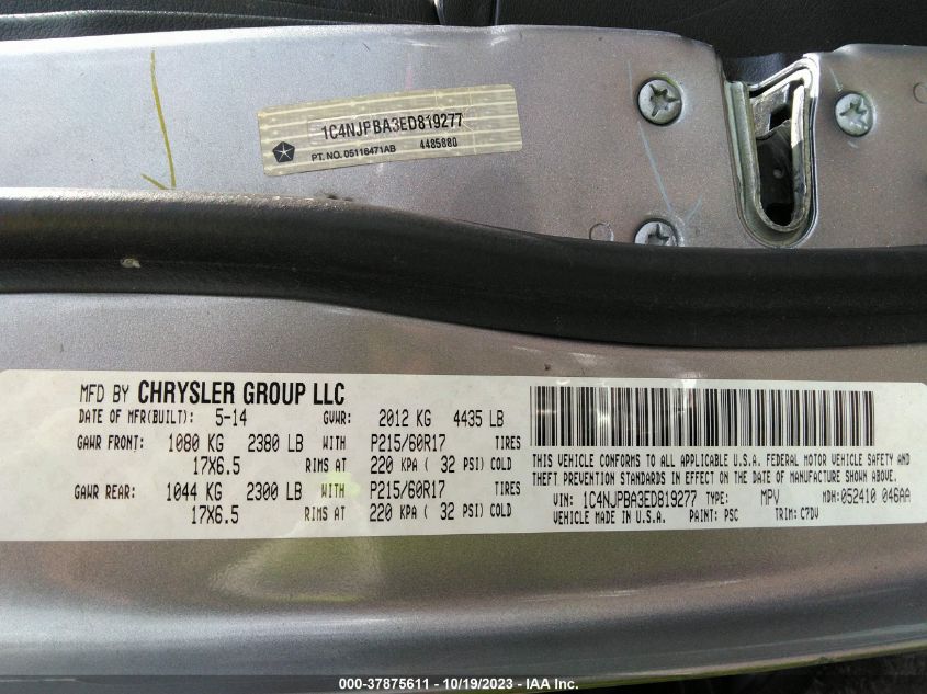 2014 JEEP PATRIOT ALTITUDE - 1C4NJPBA3ED819277