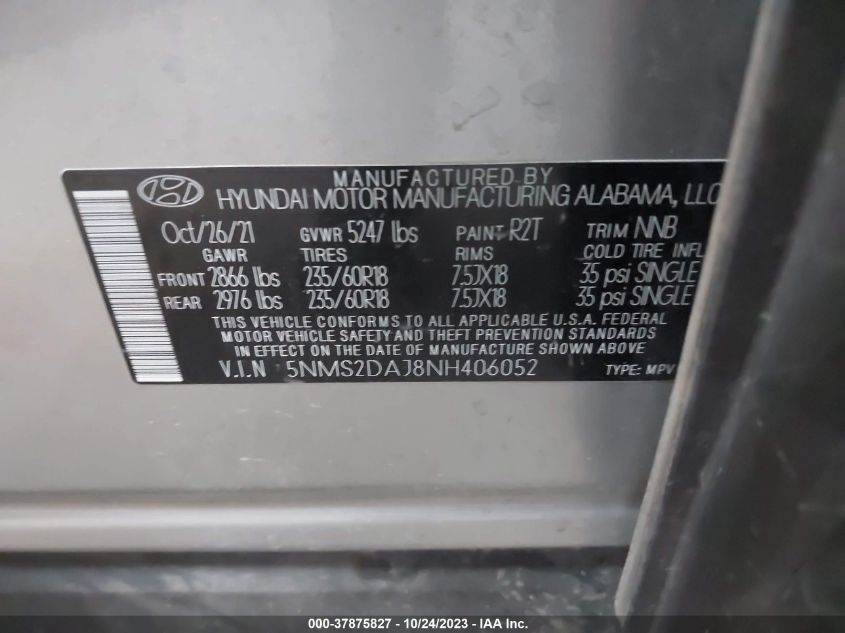2022 HYUNDAI SANTA FE SEL - 5NMS2DAJ8NH406052
