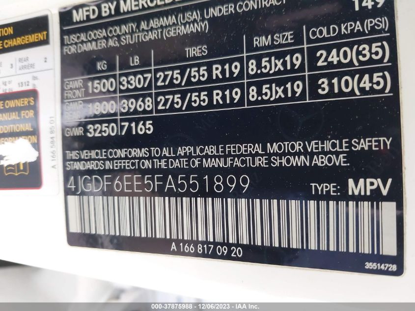 2015 MERCEDES-BENZ GL-CLASS GL 450 - 4JGDF6EE5FA551899