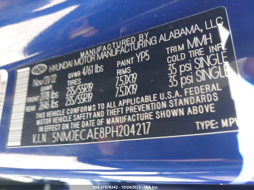2023 HYUNDAI TUCSON LIMITED - 5NMJECAE8PH204217