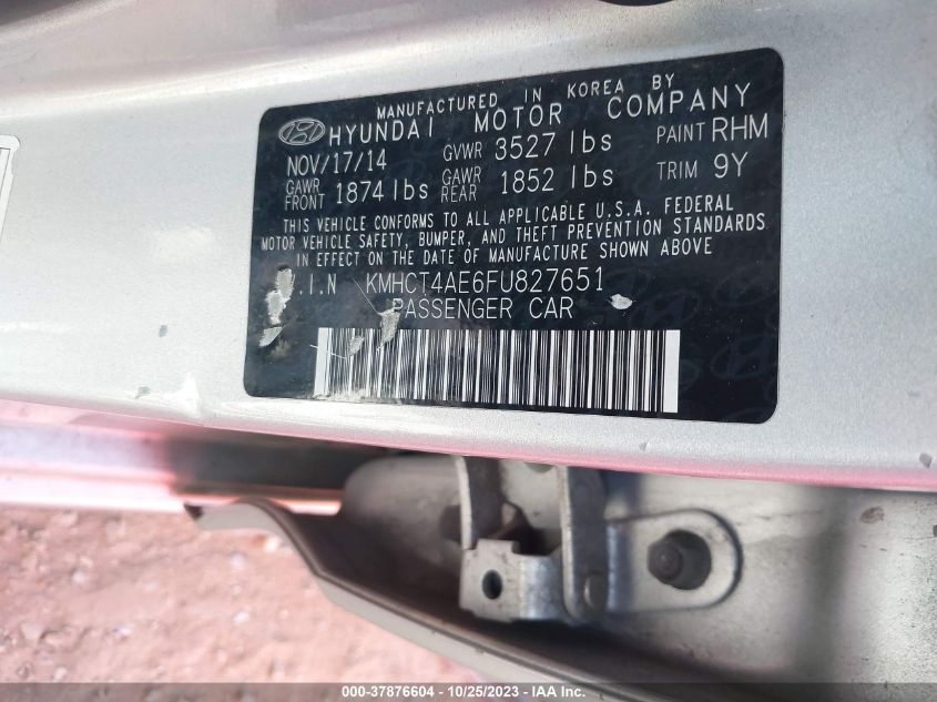 2015 HYUNDAI ACCENT GLS - KMHCT4AE6FU827651