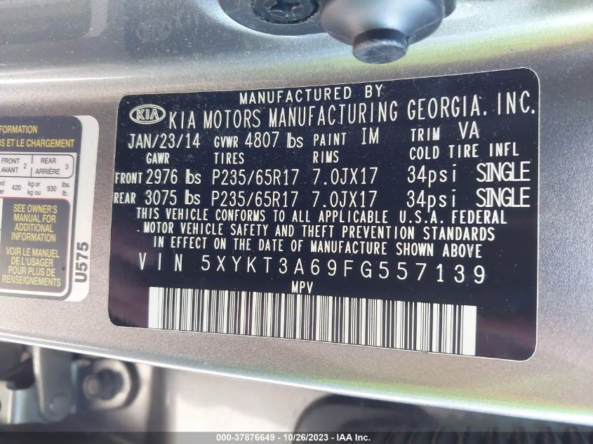 2015 KIA SORENTO LX - 5XYKT3A69FG557139